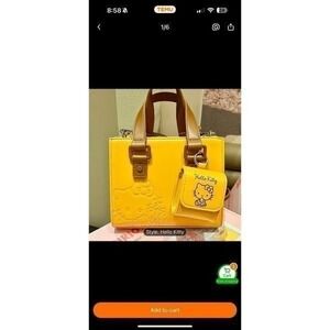 Hello Kitty, leather bag with plastic handle‎ and coin purse